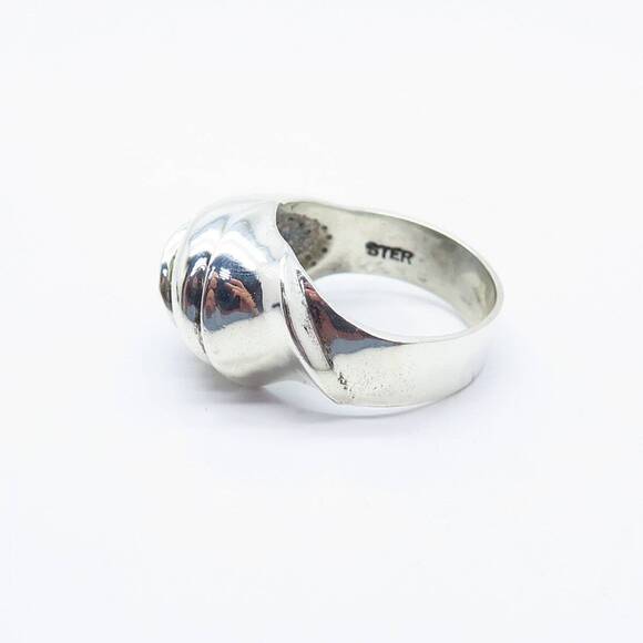 925 Sterling Silver Vintage Pejois Beverly Hills Ribbed Ring Size 8.25 - Picture 5 of 9
